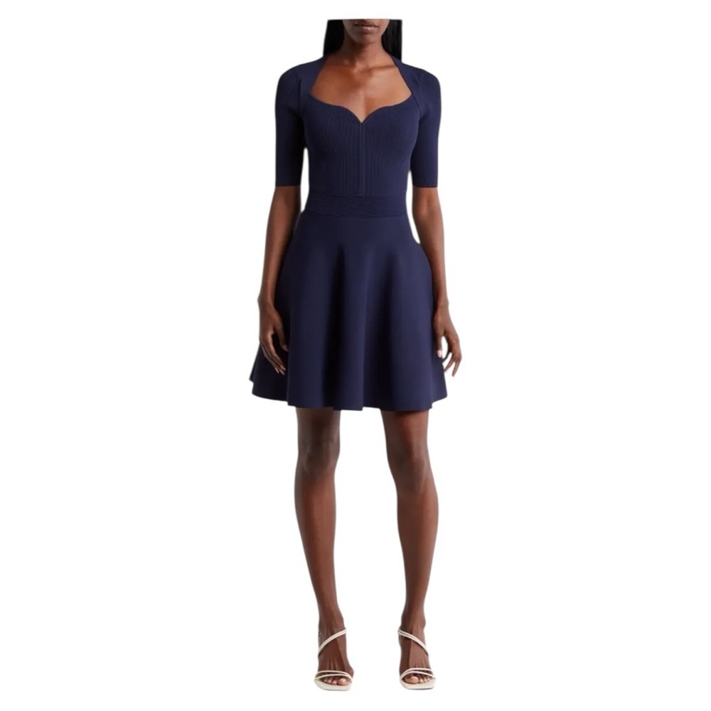 NWOT Ted Baker Milly Sweetheart Sweater Dress In Dark Navy